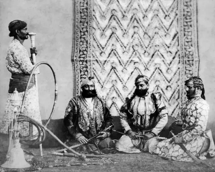 Framed Print : Gujur Sirdars with attendant, India Framed Print : Gujur Sirdars with attendant, India