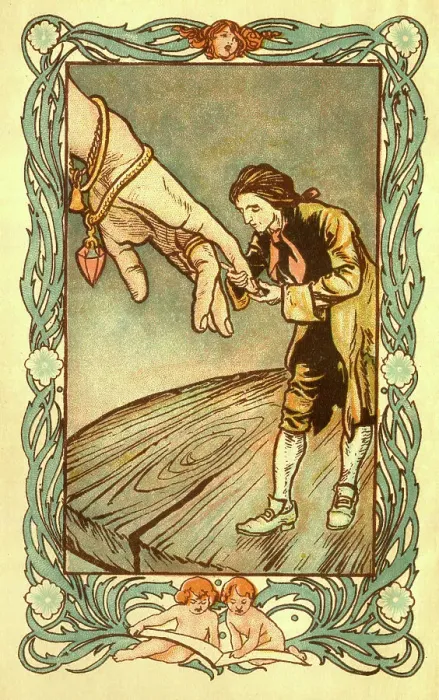 Framed Print : Gulliver kisses the Queen of Brobdingnag's hand Framed Print : Gulliver kisses the Queen of Brobdingnag's hand