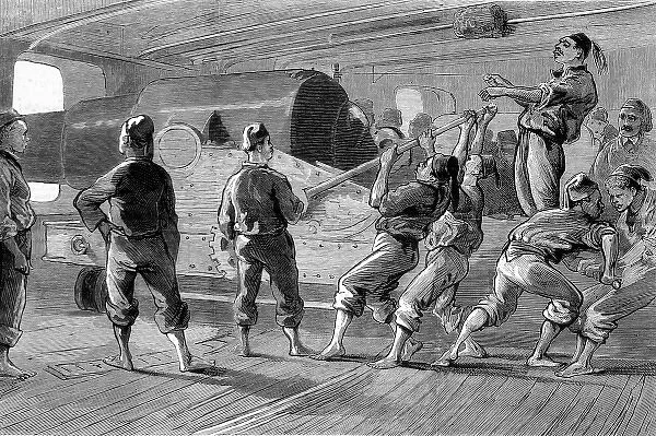 Gun-Drill on Board the Turkish Ironclad Messoudieh, 1876