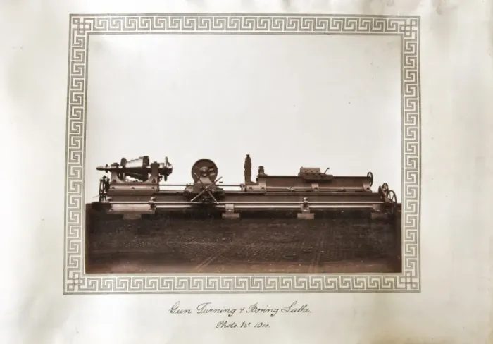 Framed Print : Gun turning and boring lathe Framed Print : Gun turning and boring lathe