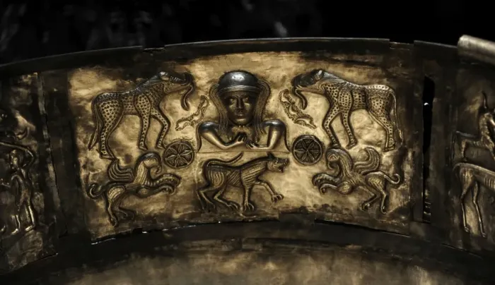 Framed Print : The Gundestrup cauldron. Silver vessel. 200 BC and 300 AD. G Framed Print : The Gundestrup cauldron. Silver vessel. 200 BC and 300 AD. G