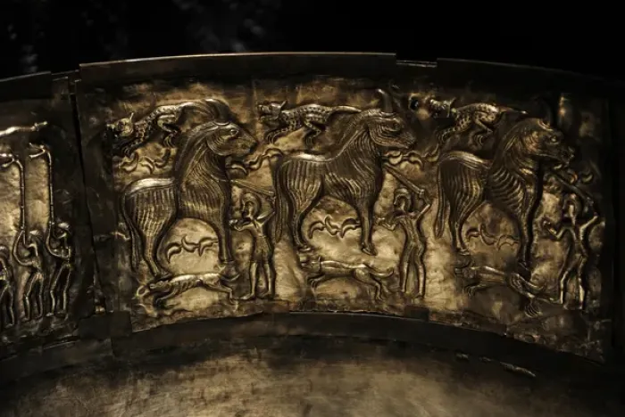 Framed Print : The Gundestrup cauldron. Silver vessel. 200 BC and 300 AD. R Framed Print : The Gundestrup cauldron. Silver vessel. 200 BC and 300 AD. R