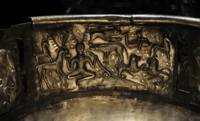 Framed Print : The Gundestrup cauldron. Silver vessel. 200 BC and 300 AD. H Framed Print : The Gundestrup cauldron. Silver vessel. 200 BC and 300 AD. H