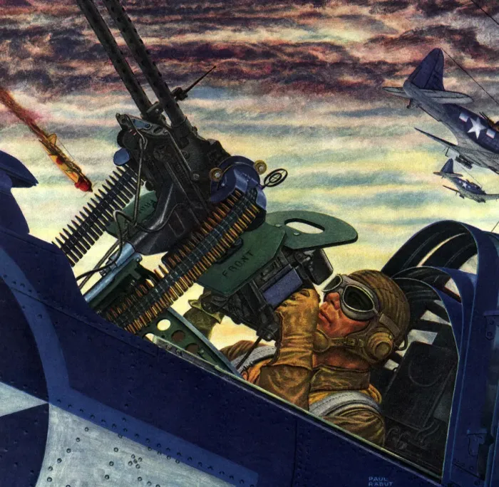 Framed Print : Gunner in Cockpit Date: 1944 Framed Print : Gunner in Cockpit Date: 1944