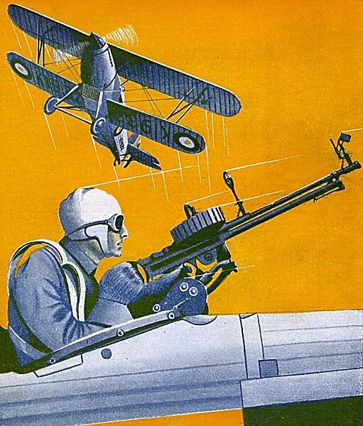Gunner in a fighter plane