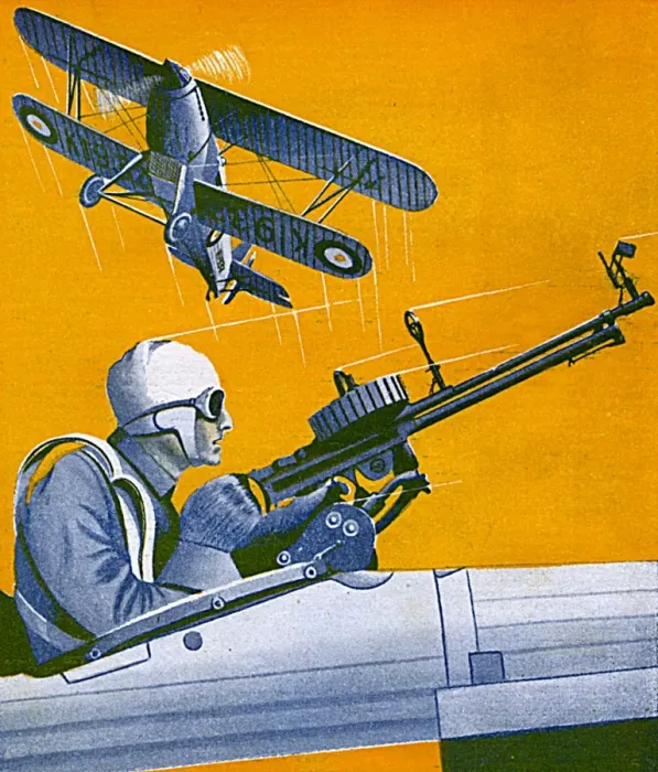 Framed Print : Gunner in a fighter plane
