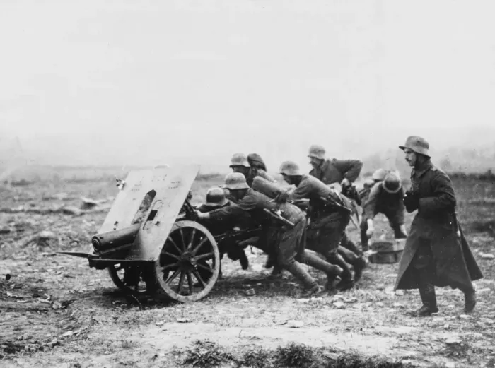 Framed Print : Gunners transporting weapon WWI Framed Print : Gunners transporting weapon WWI