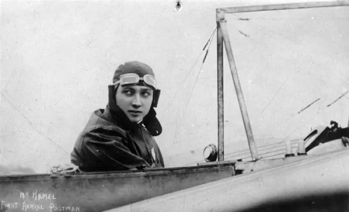 Framed Print : Gustav W Hamel - the first aerial postman Framed Print : Gustav W Hamel - the first aerial postman