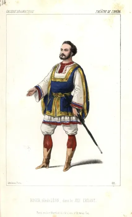 Framed Print : Gustave Roger in the role of Leon in le Juif Framed Print : Gustave Roger in the role of Leon in le Juif