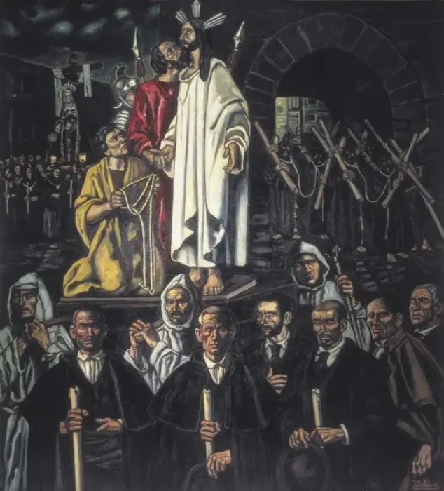Framed Print : GUTIERREZ SOLANA, Jos鮠The Kiss of Judas Framed Print : GUTIERREZ SOLANA, Jos鮠The Kiss of Judas