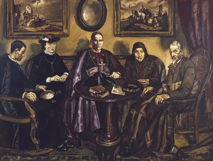 Framed Print : GUTIERREZ SOLANA, Jos鮠The Visit of the Bishop Framed Print : GUTIERREZ SOLANA, Jos鮠The Visit of the Bishop