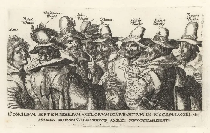 Framed Print : Guy Fawkes and other Gunpowder Plot conspirators, 1605 Framed Print : Guy Fawkes and other Gunpowder Plot conspirators, 1605
