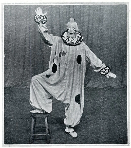 Gwen Farrar as a clown in Punch-bowl