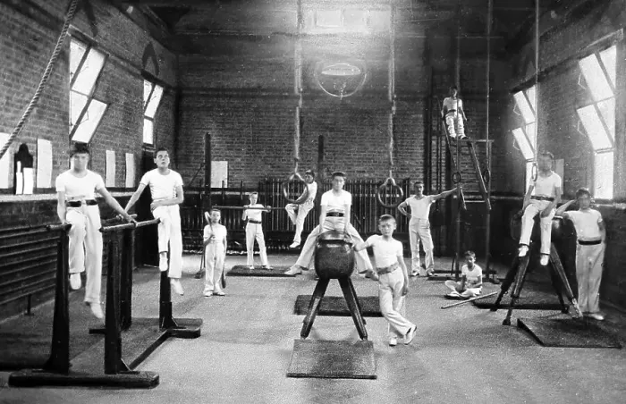 Framed Print : Gymnasium, Warehousemen and Clerks Schools, Russell Framed Print : Gymnasium, Warehousemen and Clerks Schools, Russell