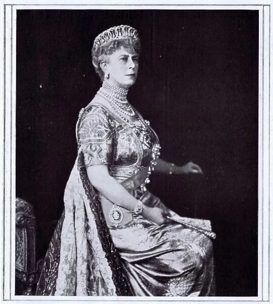 H. M. Queen Mary in her Court Dress, London, 1922