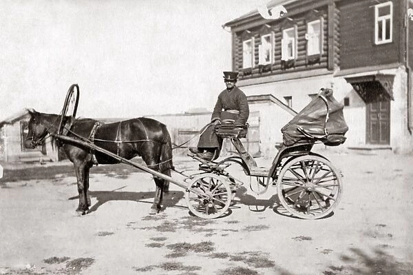 Hackney carriage or droshky, Russia, circa 1890