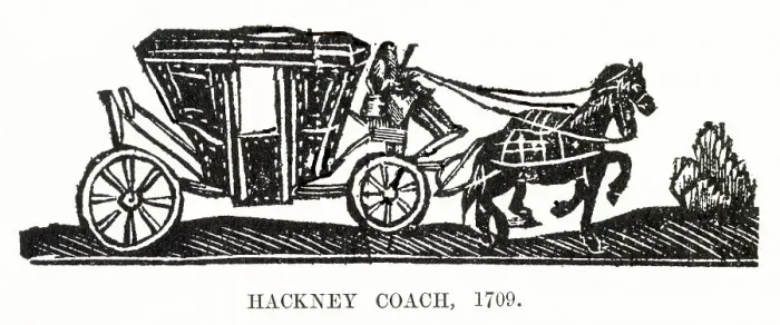 Framed Print : A hackney coach Date: 1709 Framed Print : A hackney coach Date: 1709