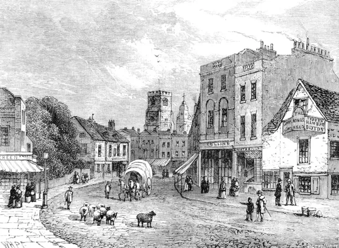 Framed Print : Hackney, London, c. 1840 Framed Print : Hackney, London, c. 1840