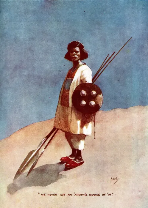 Framed Print : Hadendoa Warrior, Sudan - Fuzzy-Wuzzy by John Hassall - Union Jack Club Date: 1907 Framed Print : Hadendoa Warrior, Sudan - Fuzzy-Wuzzy by John Hassall - Union Jack Club Date: 1907