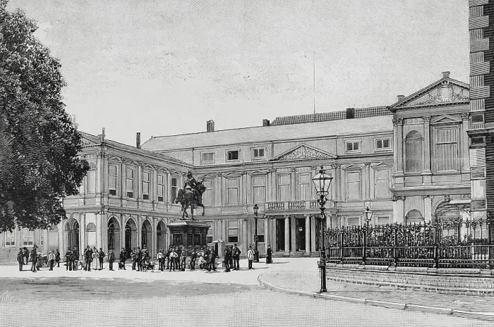 Framed Print : The Hague, Netherlands. Noordeinde Palace. Engraving, 1898 Framed Print : The Hague, Netherlands. Noordeinde Palace. Engraving, 1898