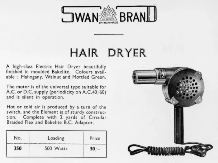 Framed Print : Hair Dryer / Swan 1939 Framed Print : Hair Dryer / Swan 1939