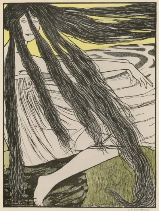 Framed Print : Hair / Long / Evening 1897 Framed Print : Hair / Long / Evening 1897