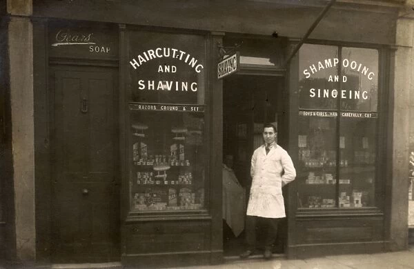 Haircutting and shaving shop