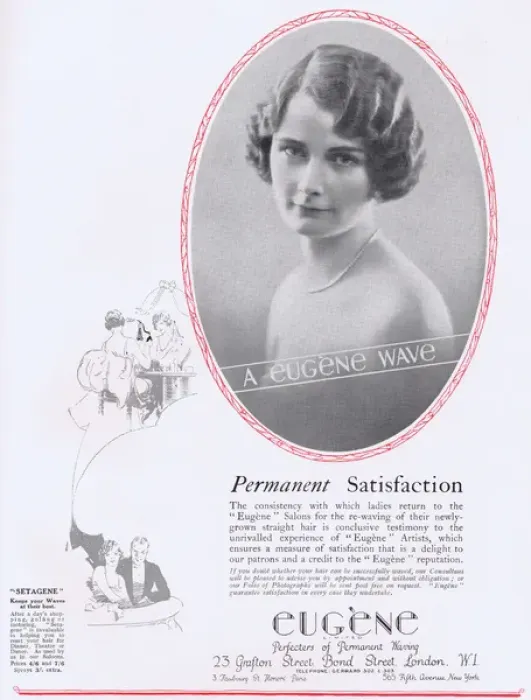 Framed Print : Hairdressing advert for Eugene, perfectors of permanent wavi Framed Print : Hairdressing advert for Eugene, perfectors of permanent wavi