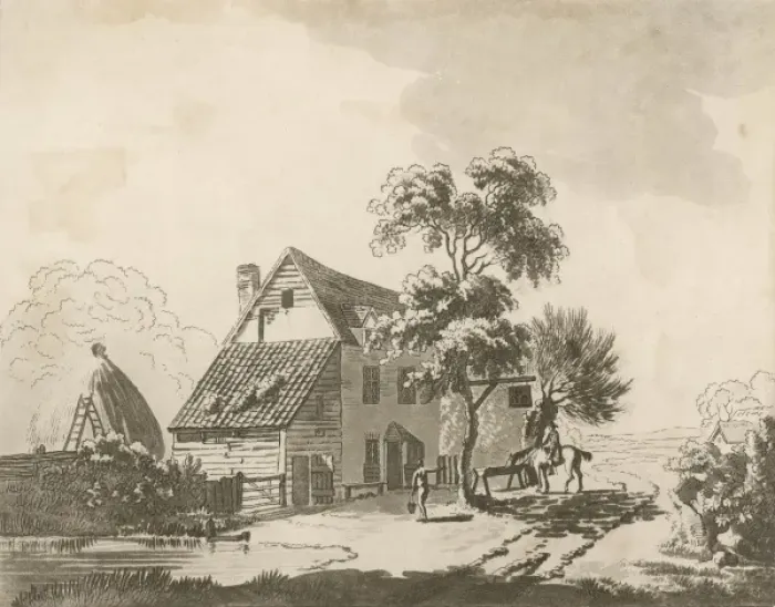 Framed Print : Halfway House Inn C1810 Framed Print : Halfway House Inn C1810