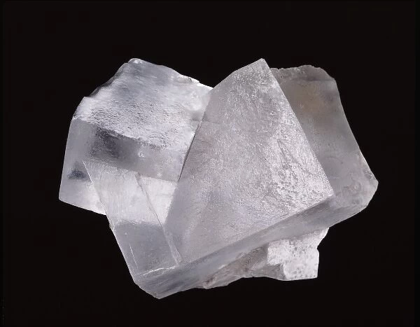 Halite. Large cubes of halite (sodium chloride) which is a common resource of salt