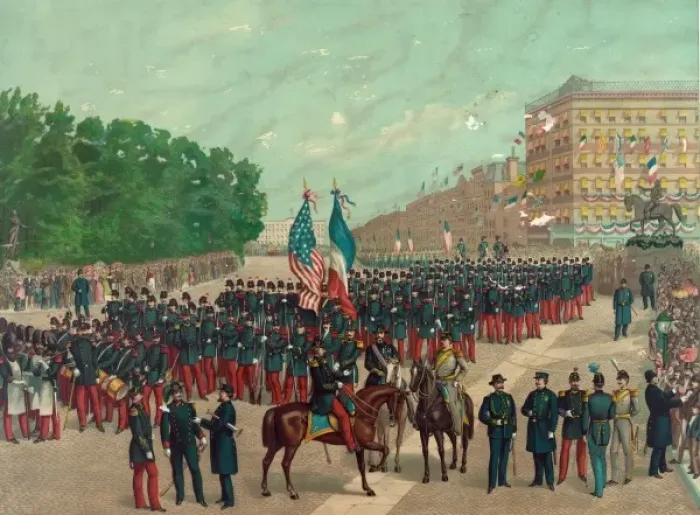 Framed Print : Halt of the Grenadiers Rochambeau in Union Square New York Framed Print : Halt of the Grenadiers Rochambeau in Union Square New York