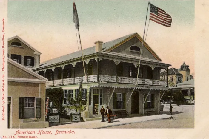 Framed Print : Hamilton, Bermuda - American House Hotel Framed Print : Hamilton, Bermuda - American House Hotel