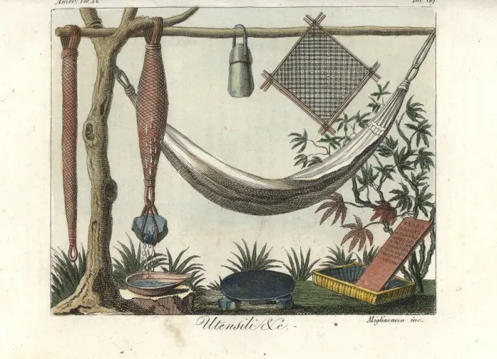 Framed Print : Hammock and beer-fermenting net of the Island Framed Print : Hammock and beer-fermenting net of the Island