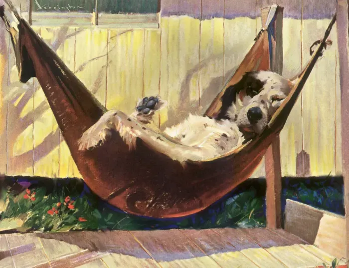 Framed Print : Hammock Dog Date: 1941 Framed Print : Hammock Dog Date: 1941