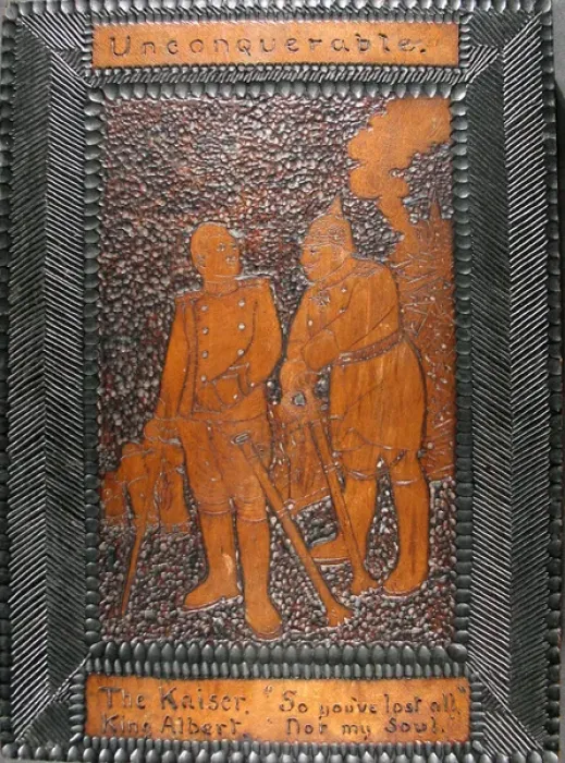 Framed Print : Hand carved oak plaque entitled Unconquerable Framed Print : Hand carved oak plaque entitled Unconquerable