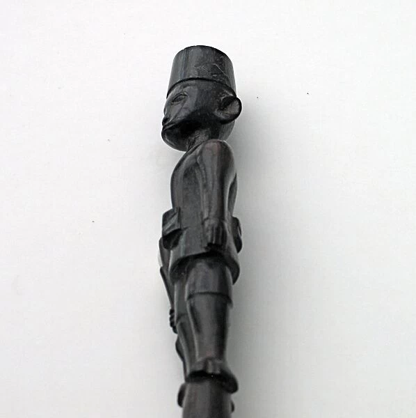 Hand-carved WWI African Black Wood Askari soldier - spoon