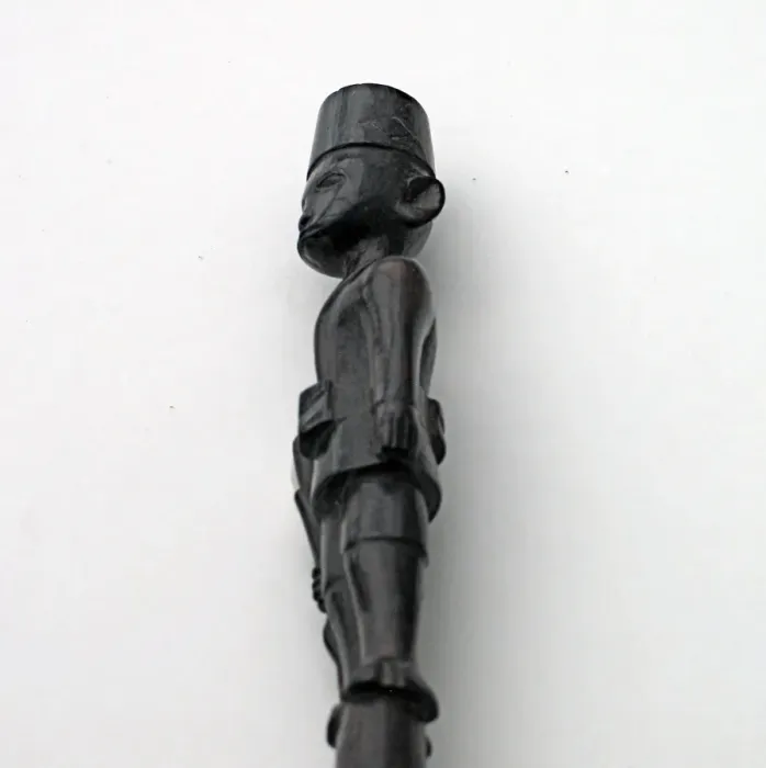 Framed Print : Hand-carved WWI African Black Wood Askari soldier - spoon Framed Print : Hand-carved WWI African Black Wood Askari soldier - spoon