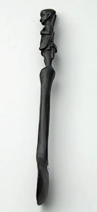 Framed Print : Hand-carved WWI African Black Wood Askari soldier - spoon Framed Print : Hand-carved WWI African Black Wood Askari soldier - spoon