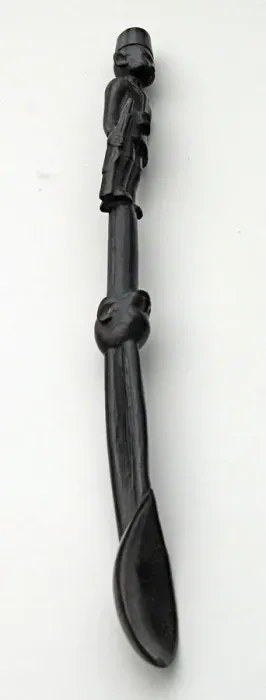 Framed Print : Hand-carved WWI African Black Wood Askari soldier - spoon Framed Print : Hand-carved WWI African Black Wood Askari soldier - spoon