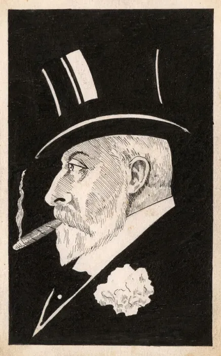 Framed Print : Hand-drawn postcard of King Edward VII in profile Framed Print : Hand-drawn postcard of King Edward VII in profile