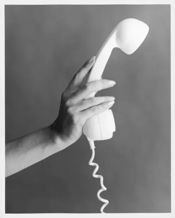 Framed Print : Hand Holds a Telephone Framed Print : Hand Holds a Telephone