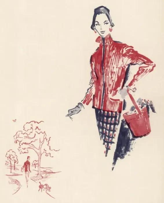 Framed Print : Hand knitted jacket, 1954 Framed Print : Hand knitted jacket, 1954