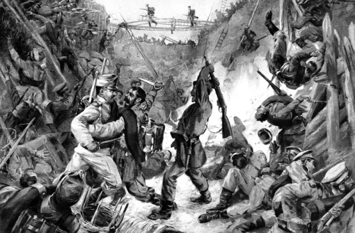 Framed Print : Hand-to-hand fighting in a trench during the struggle for Pr Framed Print : Hand-to-hand fighting in a trench during the struggle for Pr