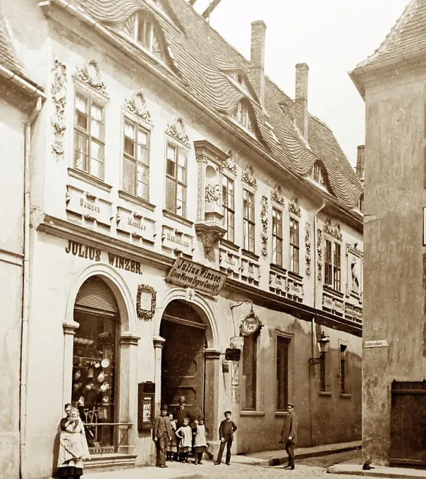 Framed Print : Handel's birthplace, Halle, Germany, Victorian period Framed Print : Handel's birthplace, Halle, Germany, Victorian period