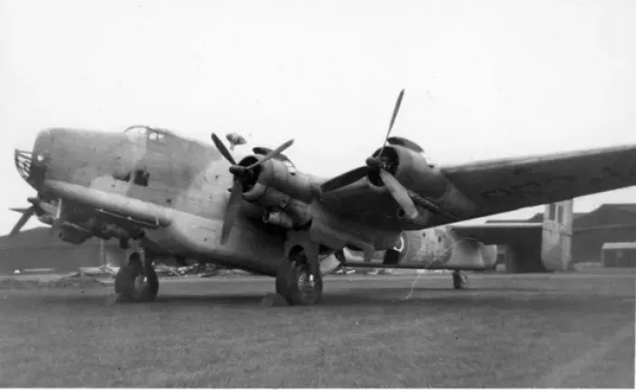 Framed Print : Handley Page Halifax CVIII at York in 1945 Framed Print : Handley Page Halifax CVIII at York in 1945