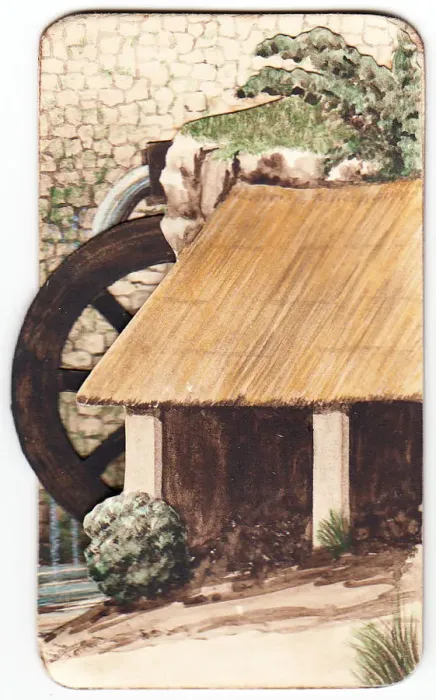 Framed Print : Handmade Christmas card with mill wheel Framed Print : Handmade Christmas card with mill wheel