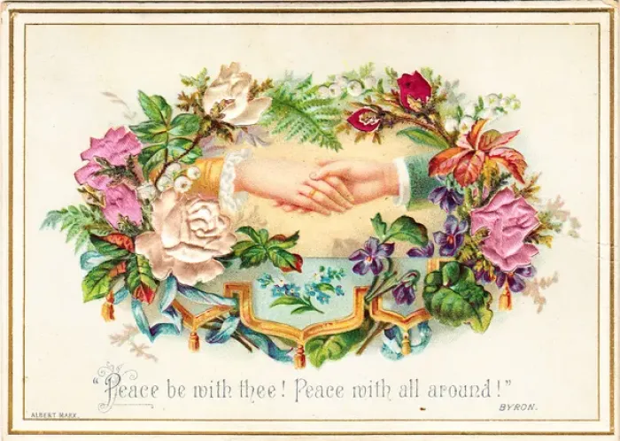 Framed Print : Hands and flowers on a romantic greetings card Framed Print : Hands and flowers on a romantic greetings card