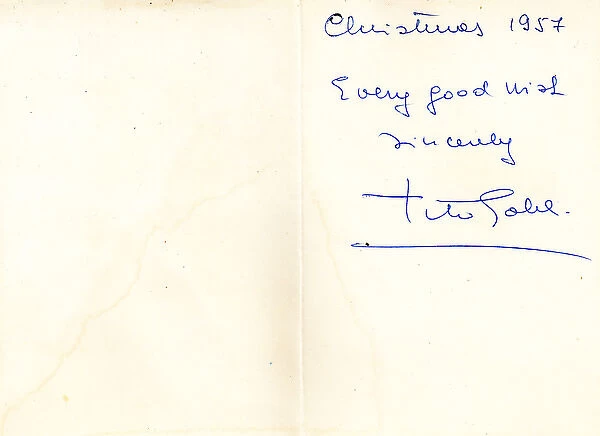 Handwriting of Tito Gobbi on a Christmas card