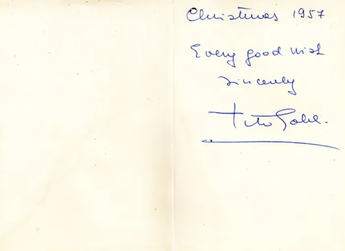 Framed Print : Handwriting of Tito Gobbi on a Christmas card Framed Print : Handwriting of Tito Gobbi on a Christmas card