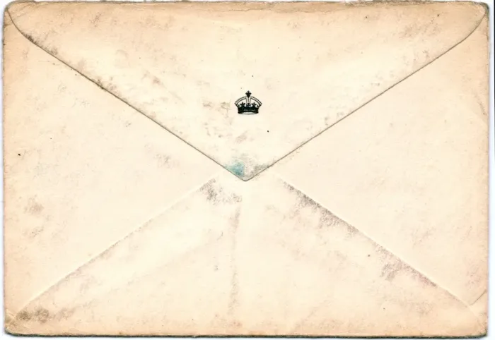 Framed Print : Handwritten envelope containing Queen Mary Christmas card Framed Print : Handwritten envelope containing Queen Mary Christmas card